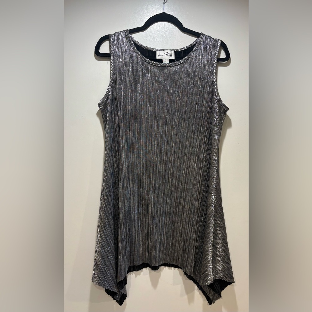 Joseph Ribkoff Silver Metallic Sleeveless Top